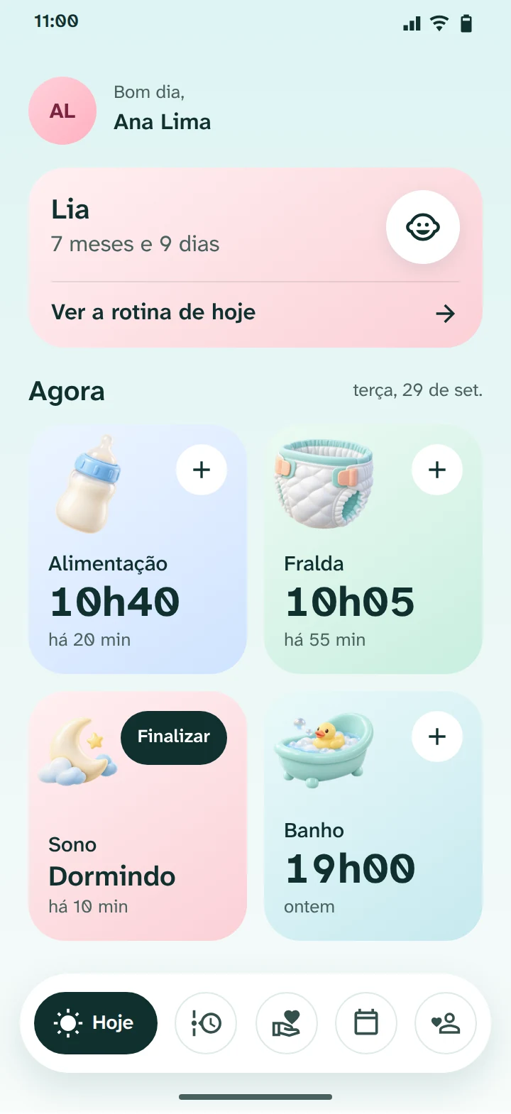 Colo app screen (in Portuguese): Log in one tap